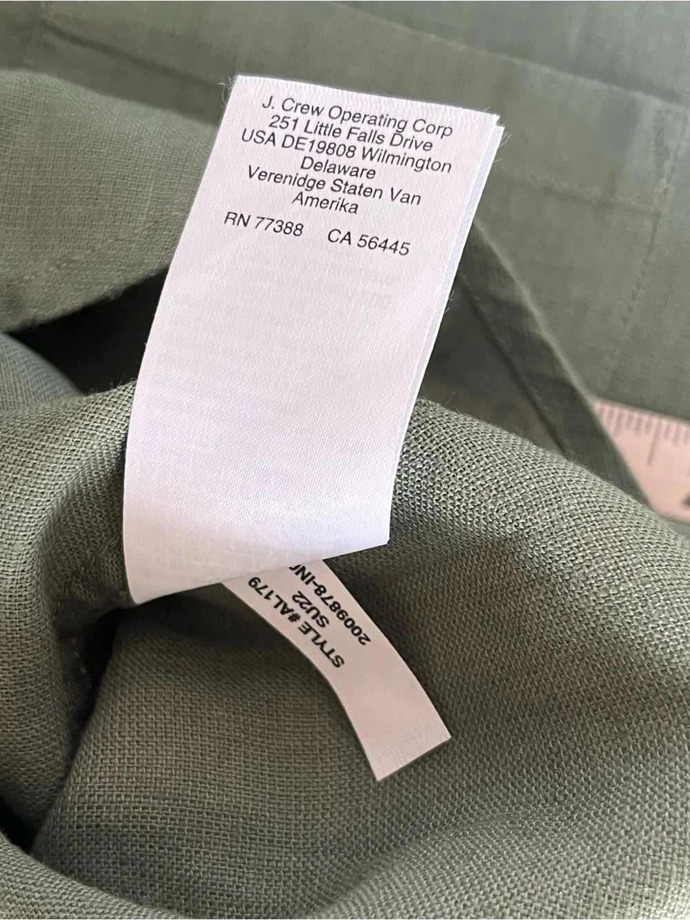 J. Crew Linen Blend Shirt Men’s XL Olive Green Preppy Button Down Classic